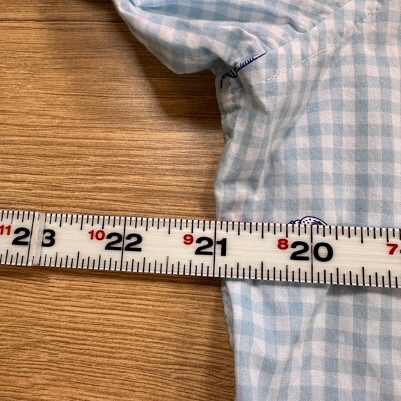 ORIGINAL PENGUIN Novelty Food Print Blue/White Checked Button Down Size LG EUC - Picture 5 of 6